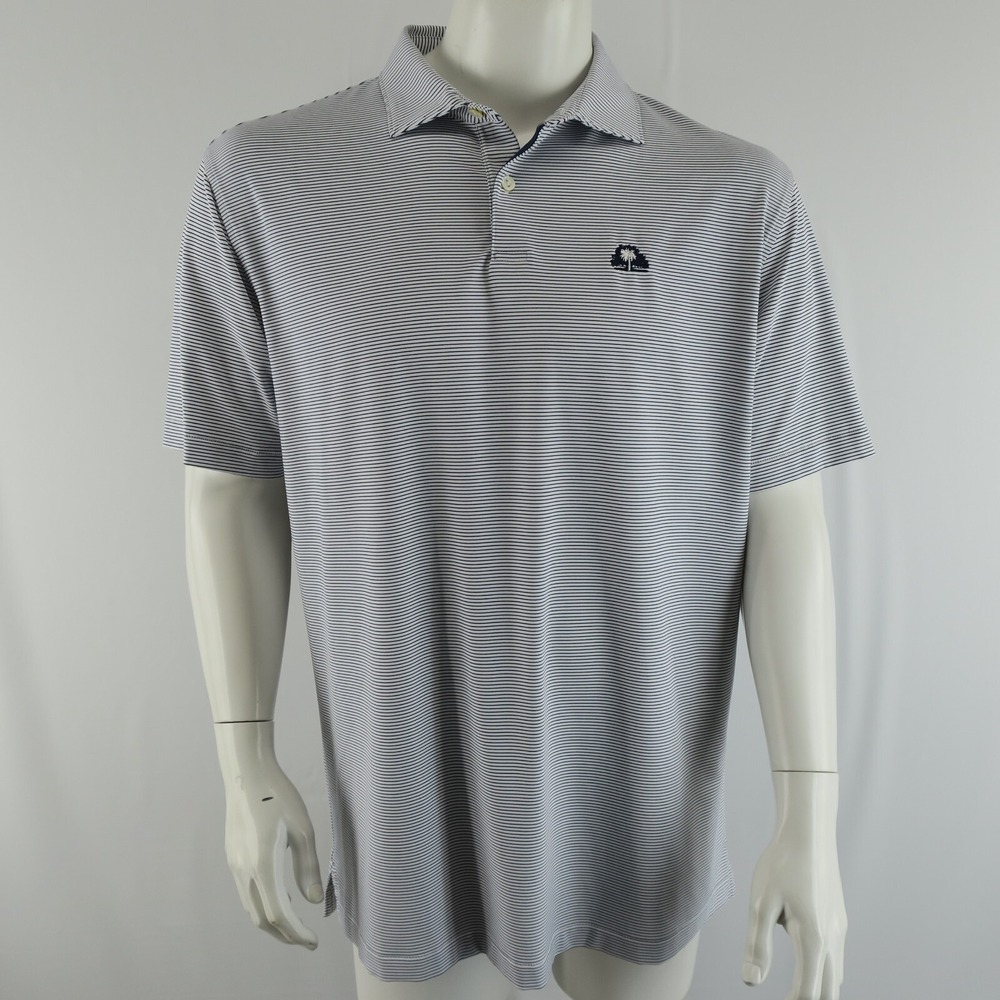 Peter Millar Crown Crafted Golf Polo Shirt‎ Mens XL Striped